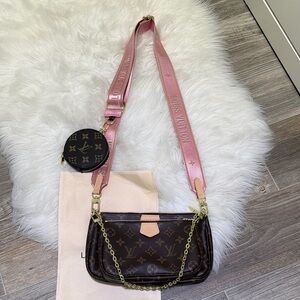 Stylish Pink and Brown Crossbody Bag